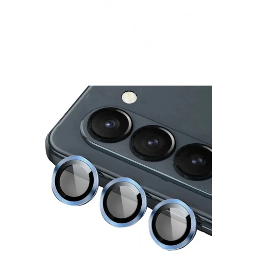 Mey İthalat®  Samsung Galaxy Z Fold 5 Valdez Metal Kamera Lens - Mavi