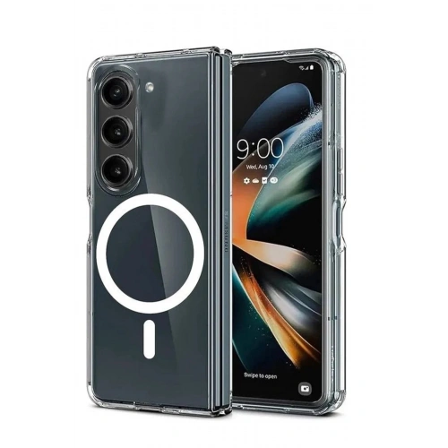 Mey İthalat®  Samsung Galaxy Z Fold 6 Kılıf Magneticsafe Şeffaf Silikon - Şeffaf