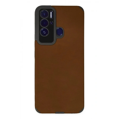 Mey İthalat®  Tecno Pova Neo Kılıf Loop Deri Silikon - Kahverengi