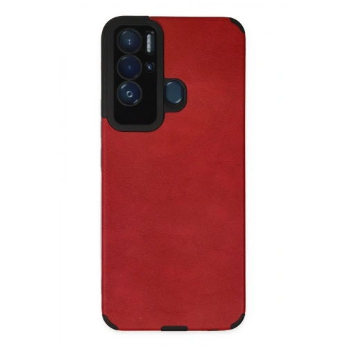 Mey İthalat®  Tecno Pova Neo Kılıf Loop Deri Silikon - Kırmızı