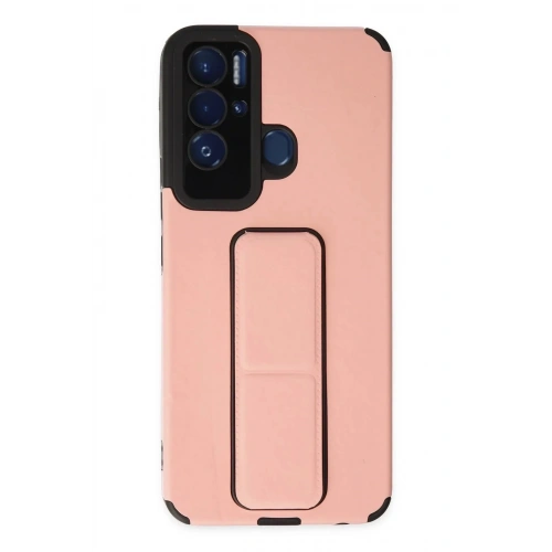 Mey İthalat®  Tecno Pova Neo Kılıf Mega Standlı Silikon - Pudra
