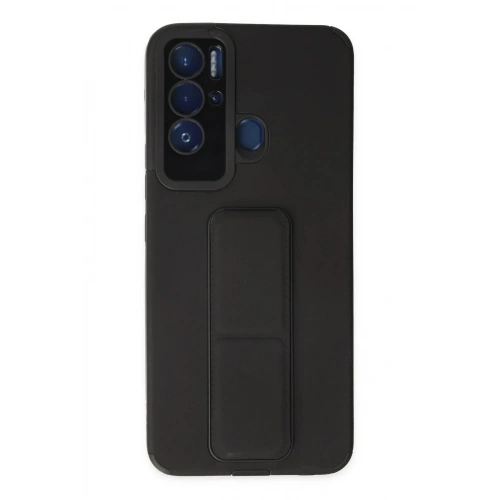 Mey İthalat®  Tecno Pova Neo Kılıf Mega Standlı Silikon - Siyah