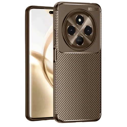Mey İthalat®  Tecno Spark 30 Kılıf Auto Focus Karbon Kapak - Kahverengi