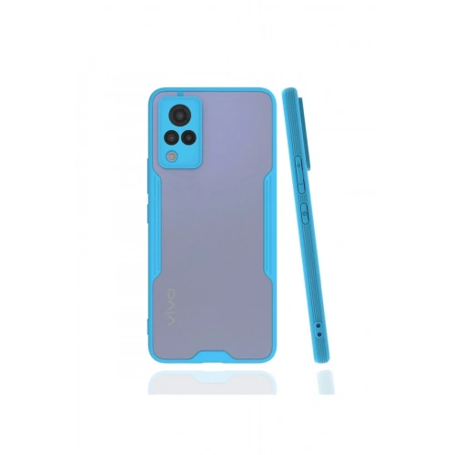 Mey İthalat®  Vivo V21 Kılıf Platin Silikon - Mavi