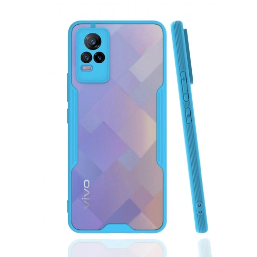 Mey İthalat®  Vivo V21e Kılıf Platin Silikon - Mavi