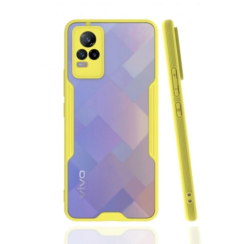 Mey İthalat®  Vivo V21e Kılıf Platin Silikon - Sarı