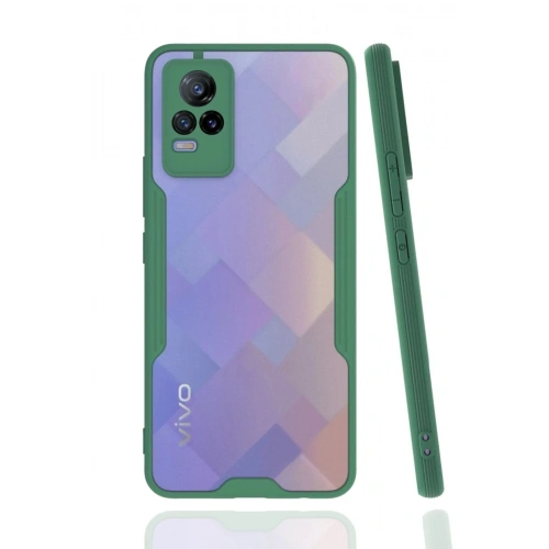 Mey İthalat®  Vivo V21e Kılıf Platin Silikon - Yeşil