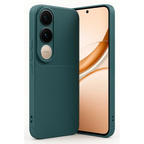 Mey İthalat®  Vivo V50 Lite 4G Auto Focus Karbon Kapak - Koyu Yeşil