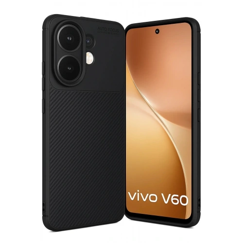 Mey İthalat®  Vivo V60 5G Auto Focus Karbon Kapak - Siyah
