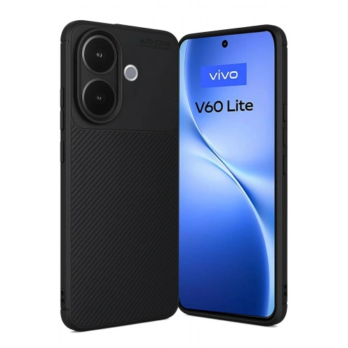Mey İthalat®  Vivo V60 Lite Auto Focus Karbon Kapak - Siyah
