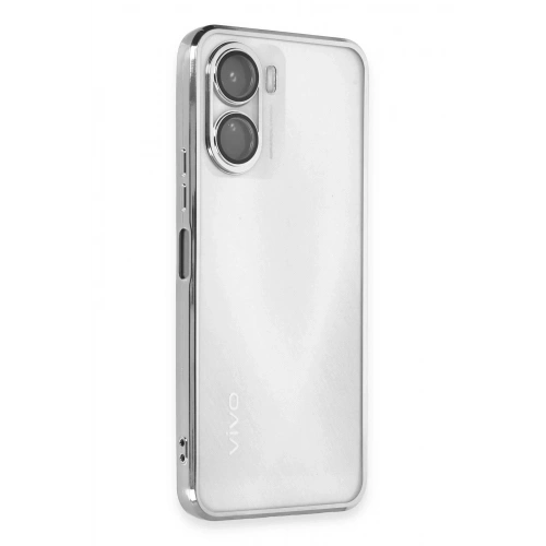 Mey İthalat®  Vivo Y16 Kılıf  Lensli Silikon - Gümüş