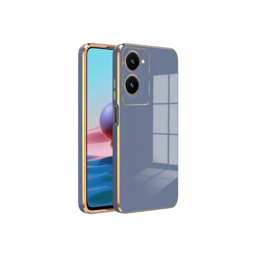 Mey İthalat®  Vivo Y18 Kılıf Volet Silikon - Mavi