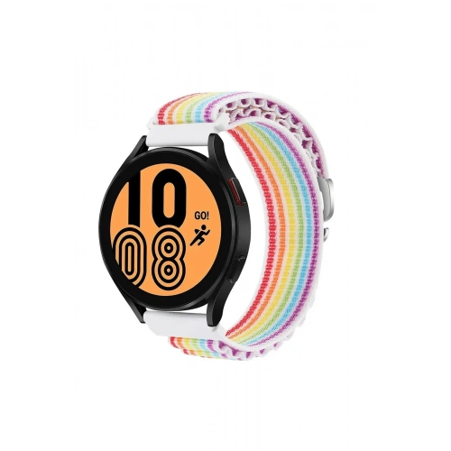 Mey İthalat®  Watch 22mm KR410 Kumaş Kordon - Gökkuşağı