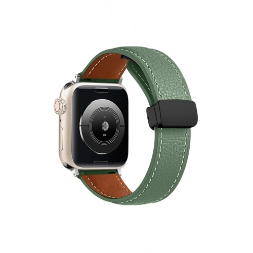 Mey İthalat®   Watch 38mm KR414 Daks Deri Kordon - Koyu Yeşil