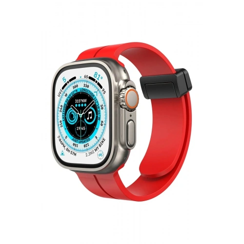 Mey İthalat®   Watch 42mm KR412 Elegance Stylısh Kordon - Kırmızı