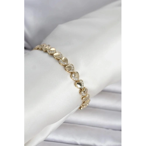 Mey İthalat® Xuping Kalp Model Gold Renk Kadın Bileklik