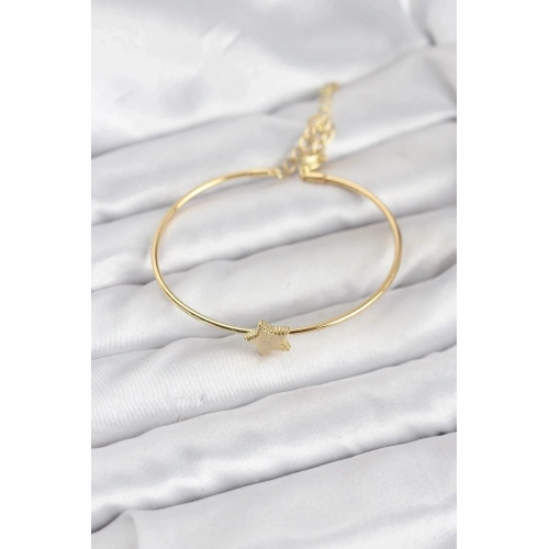 Mey İthalat® Yıldız Model Gold Renk Kadın Bileklik