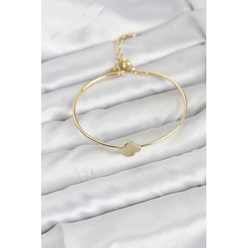 Mey İthalat® Yonca Model Gold Renk Kadın Bileklik