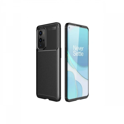 One Plus 9 Pro Kılıf Auto Focus Karbon Kapak - Siyah