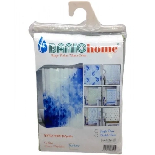 POLYESTER ÇİFT KANAT SU İTİCİ BANYO PERDESİ 90X200CM (5468)