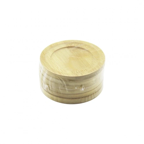 YUVARLAK= ÇAP: 9.7CM 6PCS BAMBU - AHŞAP ÇAY TABAK (5468)