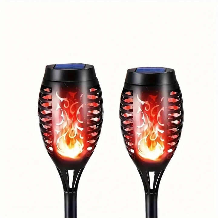 12 Ledli Alevli Solar Bahçe Aydınlatma  (5468)