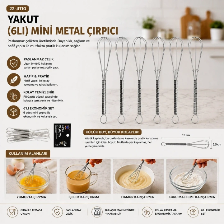 6PCS MİNİ=13CM METAL ÇIRPICI (5468)