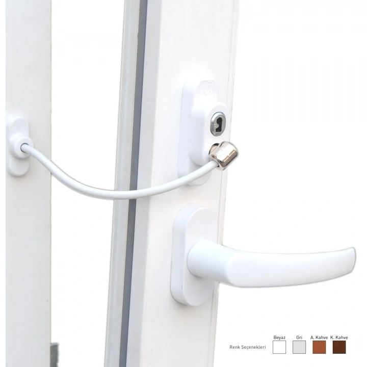 Anahtarlı Halatlı Pvc Kapı Pencere Emniyet Kilidi (5468)