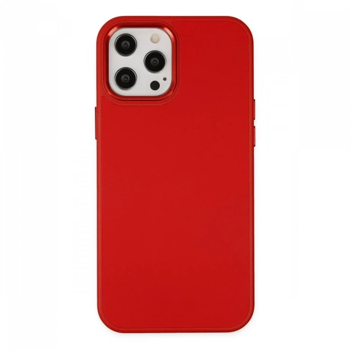 Apple iPhone 12 Pro Max Kılıf Asya Deri Silikon - Kırmızı