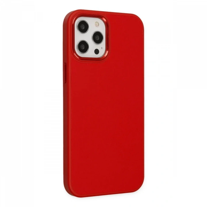 Apple iPhone 12 Pro Max Kılıf Asya Deri Silikon - Kırmızı