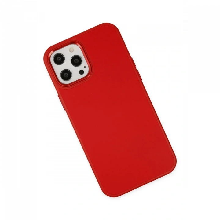 Apple iPhone 12 Pro Max Kılıf Asya Deri Silikon - Kırmızı
