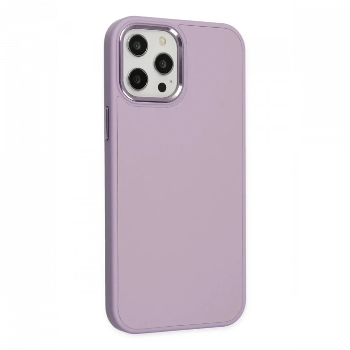Apple iPhone 12 Pro Max Kılıf Asya Deri Silikon - Lila