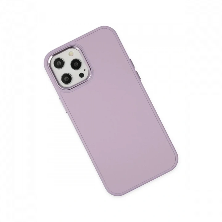 Apple iPhone 12 Pro Max Kılıf Asya Deri Silikon - Lila