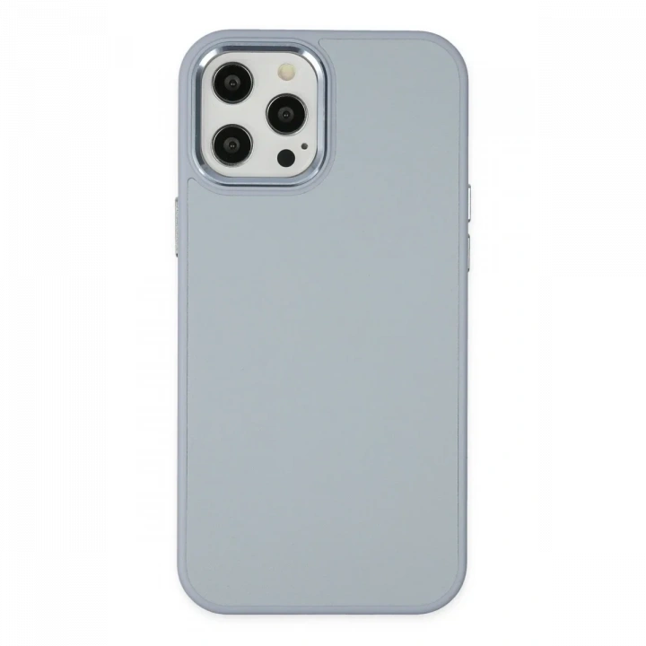 Apple iPhone 12 Pro Max Kılıf Asya Deri Silikon - Sierra Blue