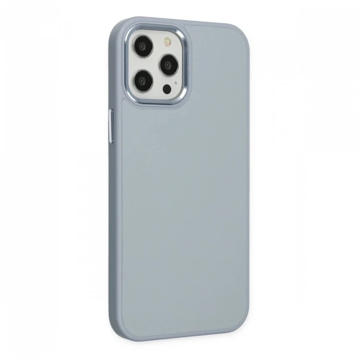 Apple iPhone 12 Pro Max Kılıf Asya Deri Silikon - Sierra Blue