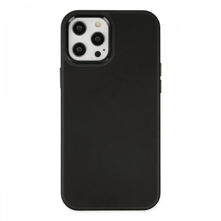 Apple iPhone 12 Pro Max Kılıf Asya Deri Silikon - Siyah