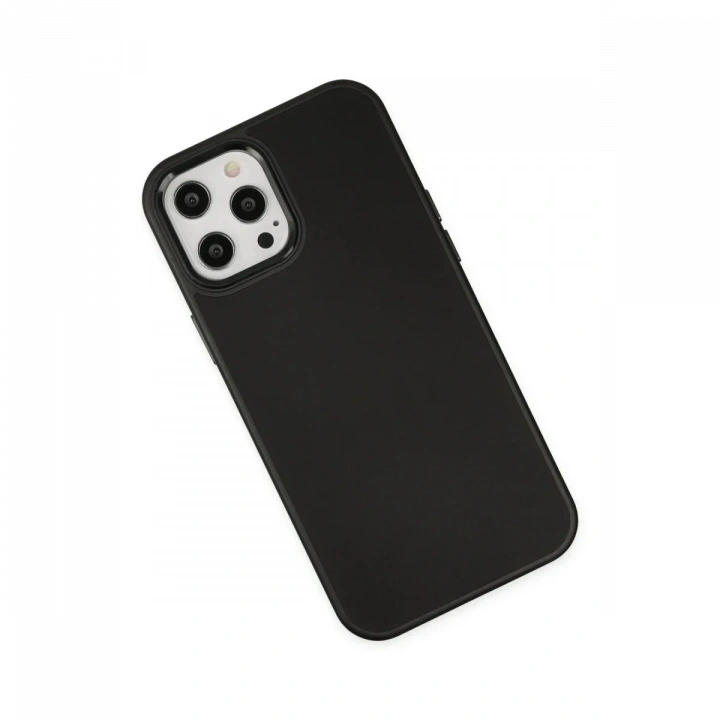 Apple iPhone 12 Pro Max Kılıf Asya Deri Silikon - Siyah