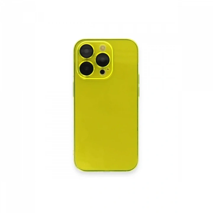 Apple iPhone 13 Pro Max Kılıf Armada Lensli Kapak - Sarı