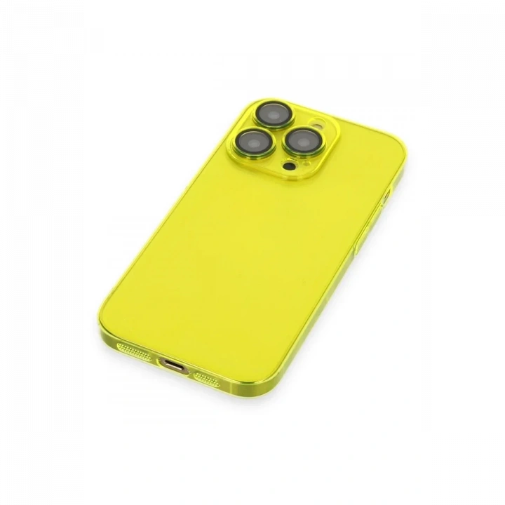 Apple iPhone 13 Pro Max Kılıf Armada Lensli Kapak - Sarı
