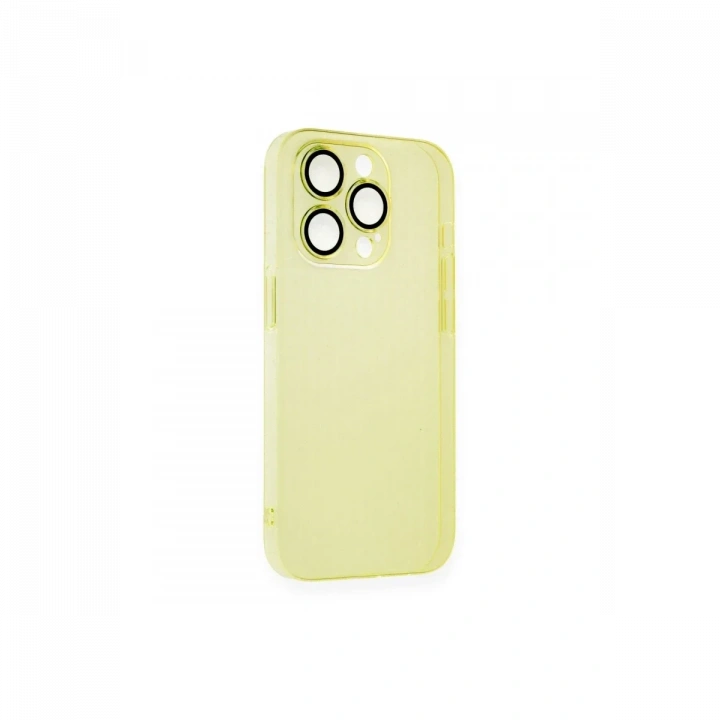 Apple iPhone 13 Pro Max Kılıf Armada Lensli Kapak - Sarı