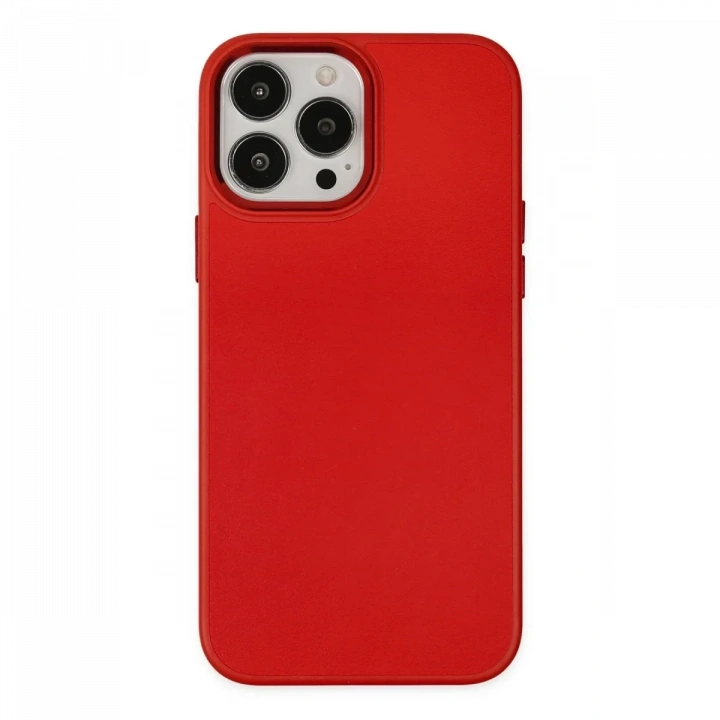 Apple iPhone 13 Pro Max Kılıf Asya Deri Silikon - Kırmızı