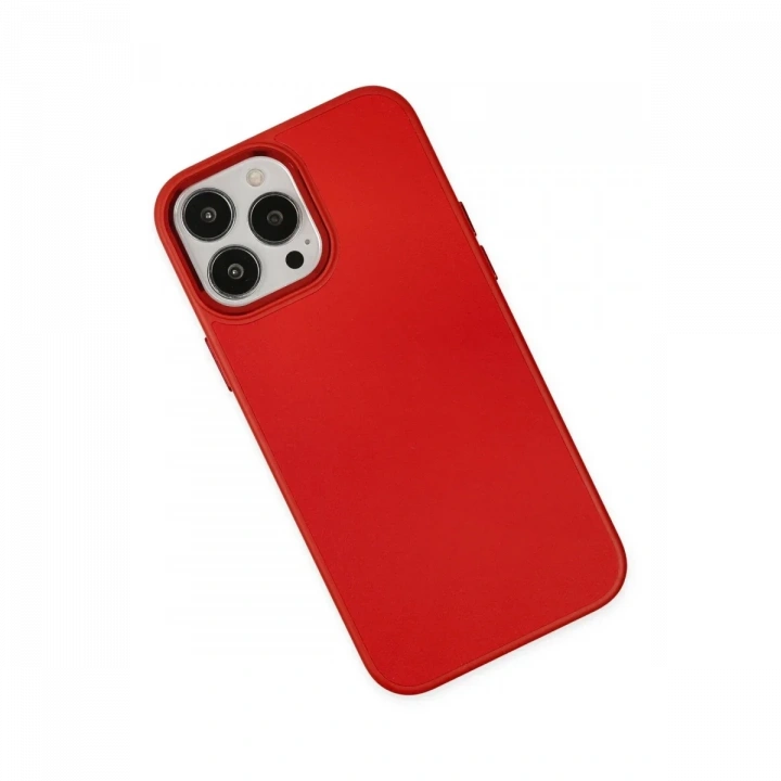 Apple iPhone 13 Pro Max Kılıf Asya Deri Silikon - Kırmızı