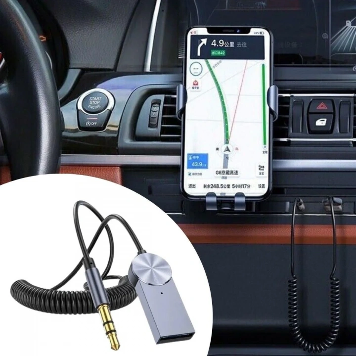 Araba için Bluetooth Aux Alıcısı Wireless Araç Kiti (5468)