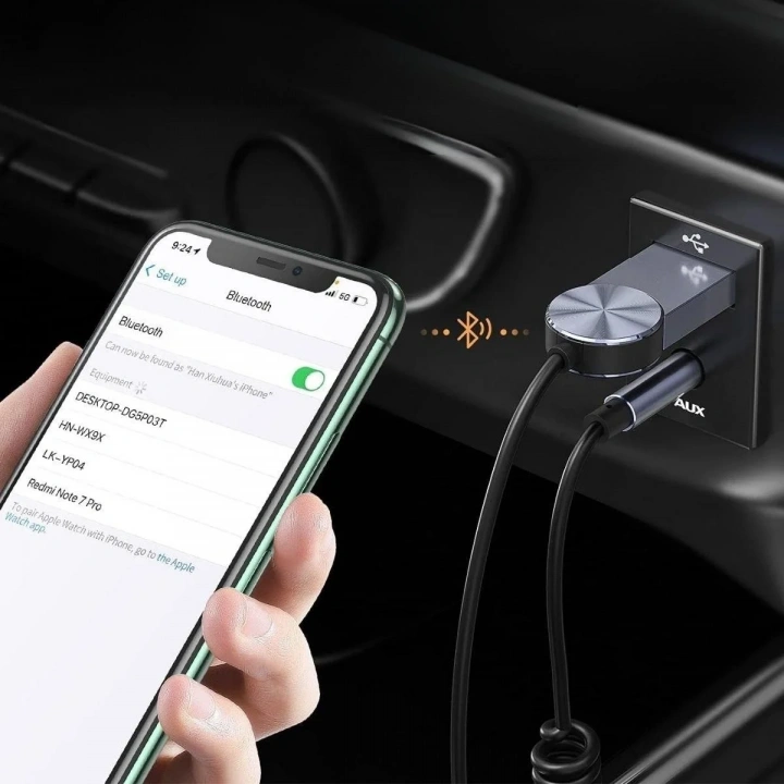 Araba için Bluetooth Aux Alıcısı Wireless Araç Kiti (5468)