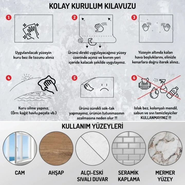 BiiShe® 100x100cm Statik Kağıt Renkli Çarpım Tablosu