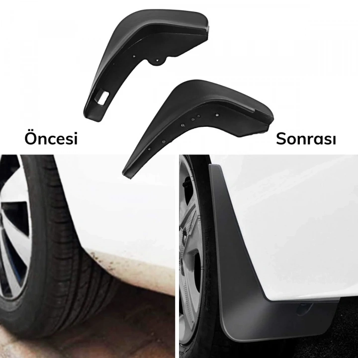 BiiShe® 2 Adet Ön veya Arkaya Uygun Çamur Önleyici Paçalık 32 x19 cm