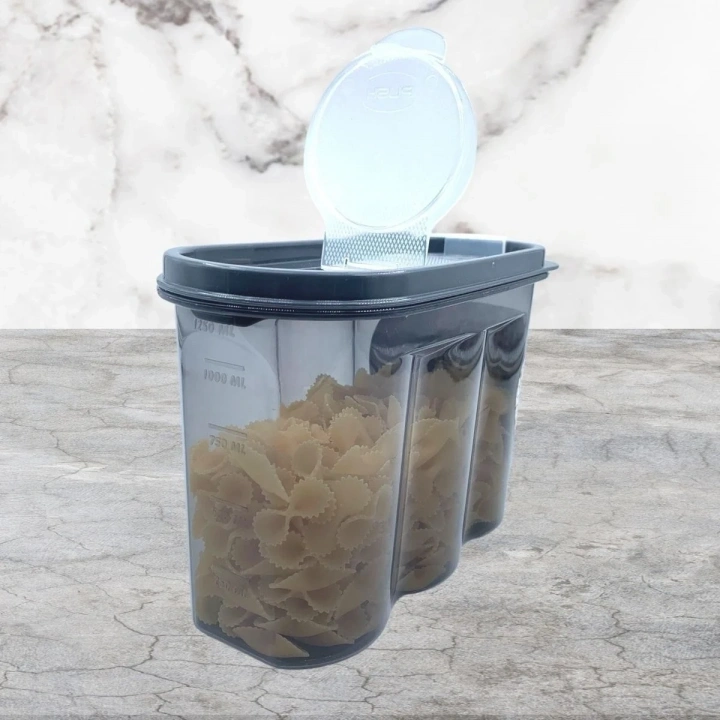 BiiShe® 2 Kapaklı Ölçekli Erzak Saklama Kabı - 1,2 Litre - SA930