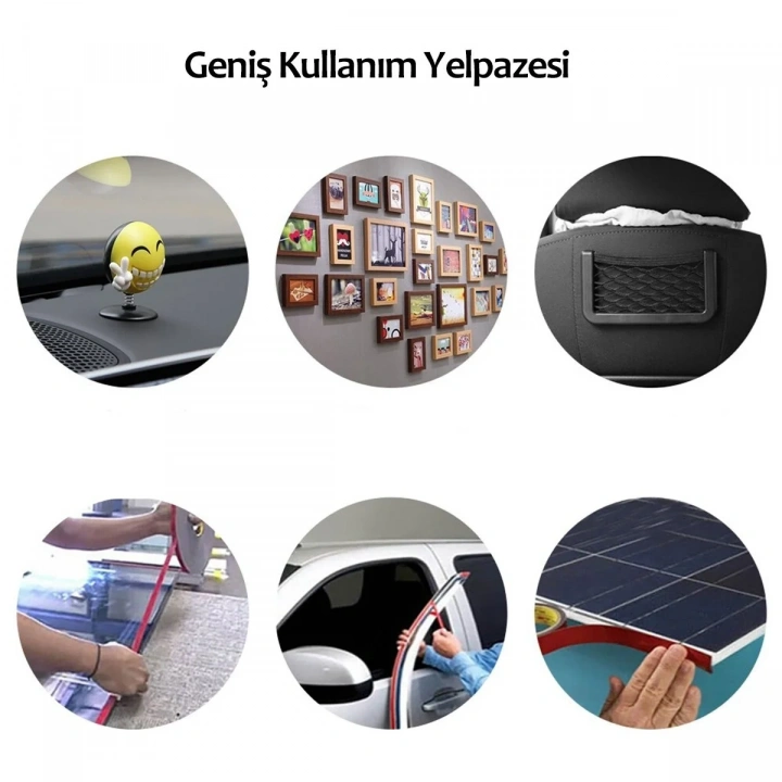 BiiShe® 2 Metre Güçlü Yapışkanlı Çift Taraflı Slikon Pratik Şeffaf Bant