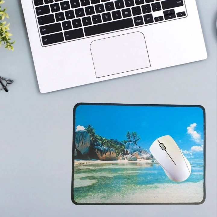 BiiShe® 25x32 cm Küçük Boy Mouse Pad Manzara Ada