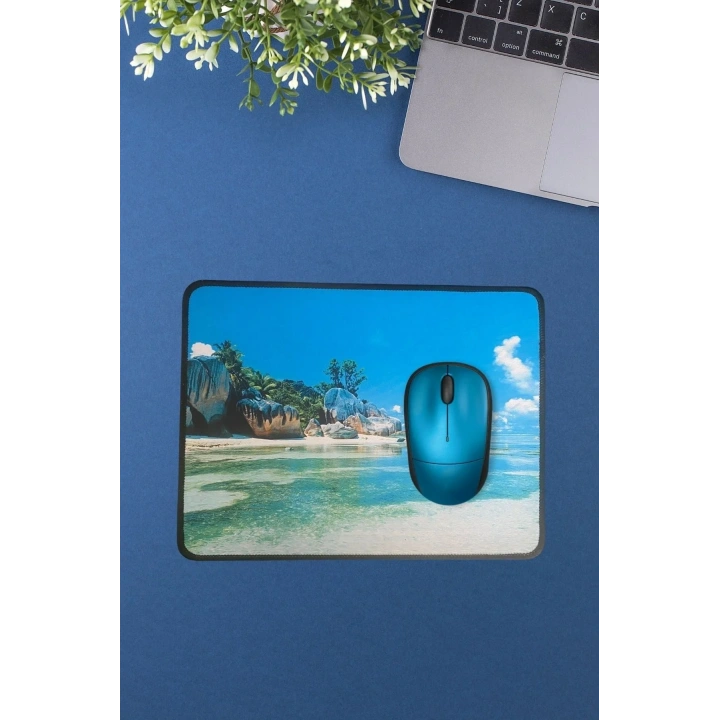 BiiShe® 25x32 cm Küçük Boy Mouse Pad Manzara Ada
